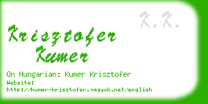 krisztofer kumer business card